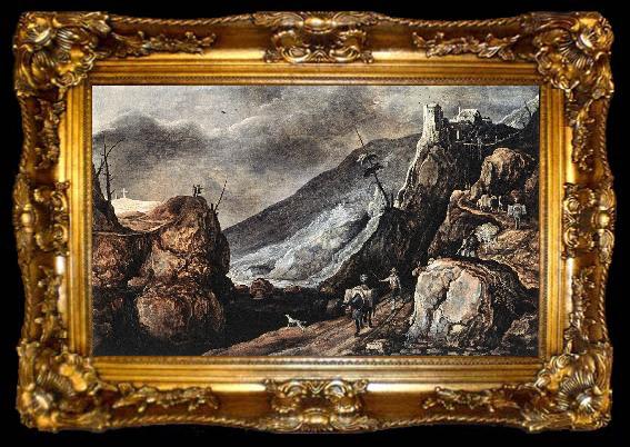 framed  MOMPER, Joos de Landscape with the Temptation of Christ wg, ta009-2
